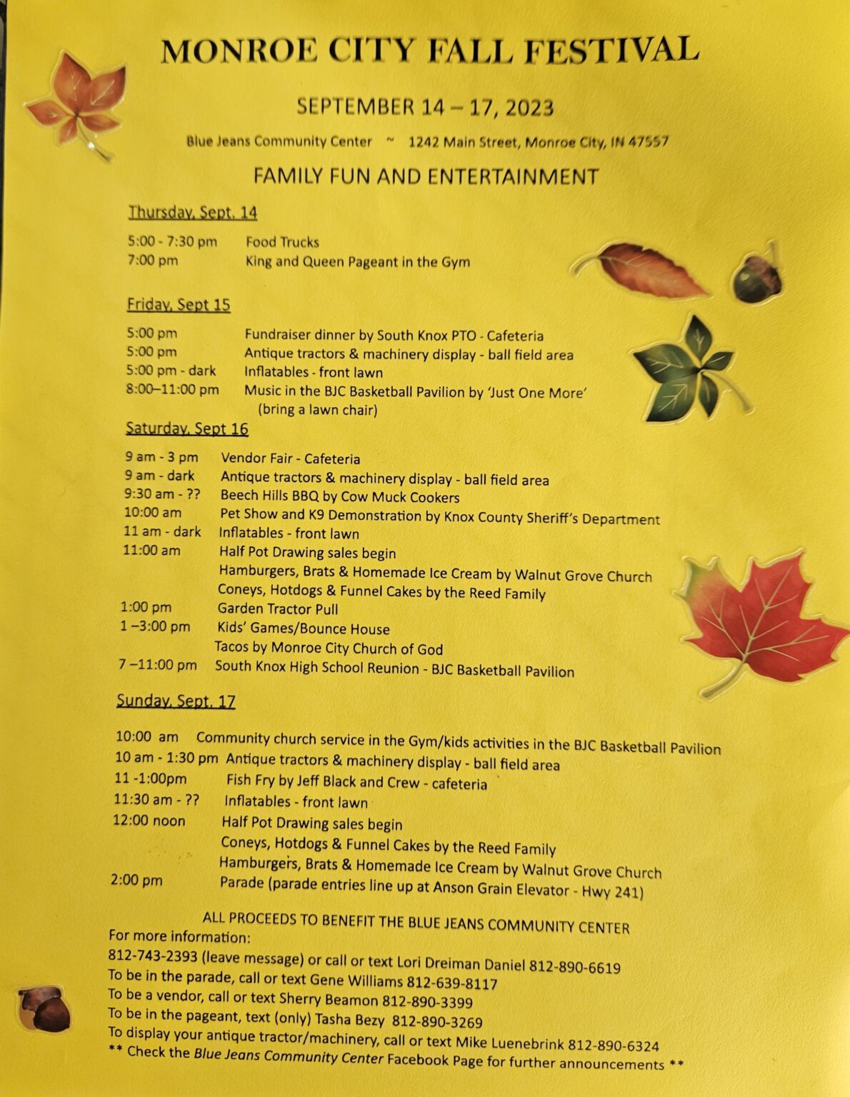 Monroe City Fall Festival Vincennes/Knox County VTB